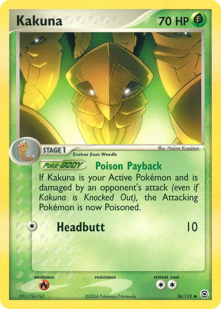 Kakuna 36/112, FireRed & LeafGreen Pokémon card