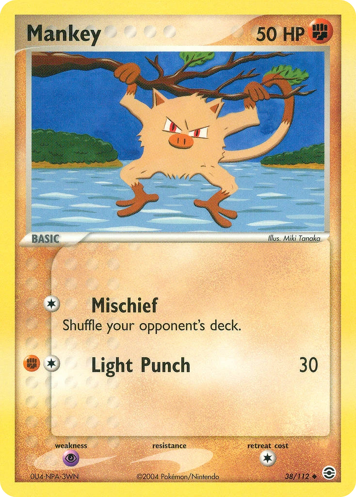 Mankey 38/112, FireRed & LeafGreen Pokémon card