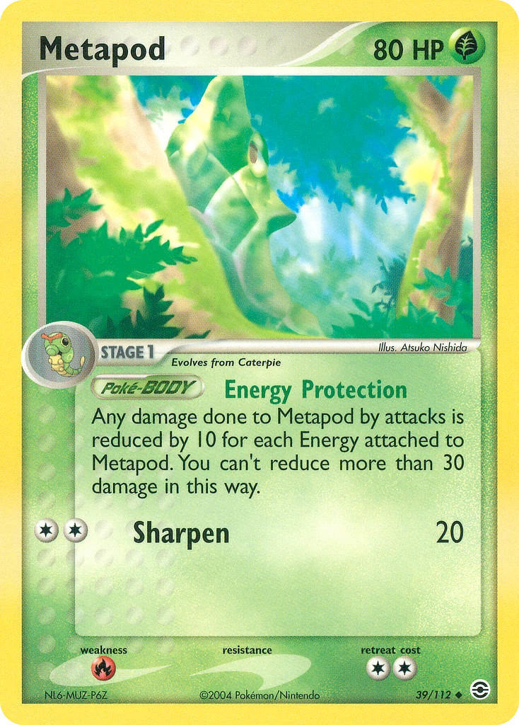 Metapod 39/112, FireRed & LeafGreen Pokémon card