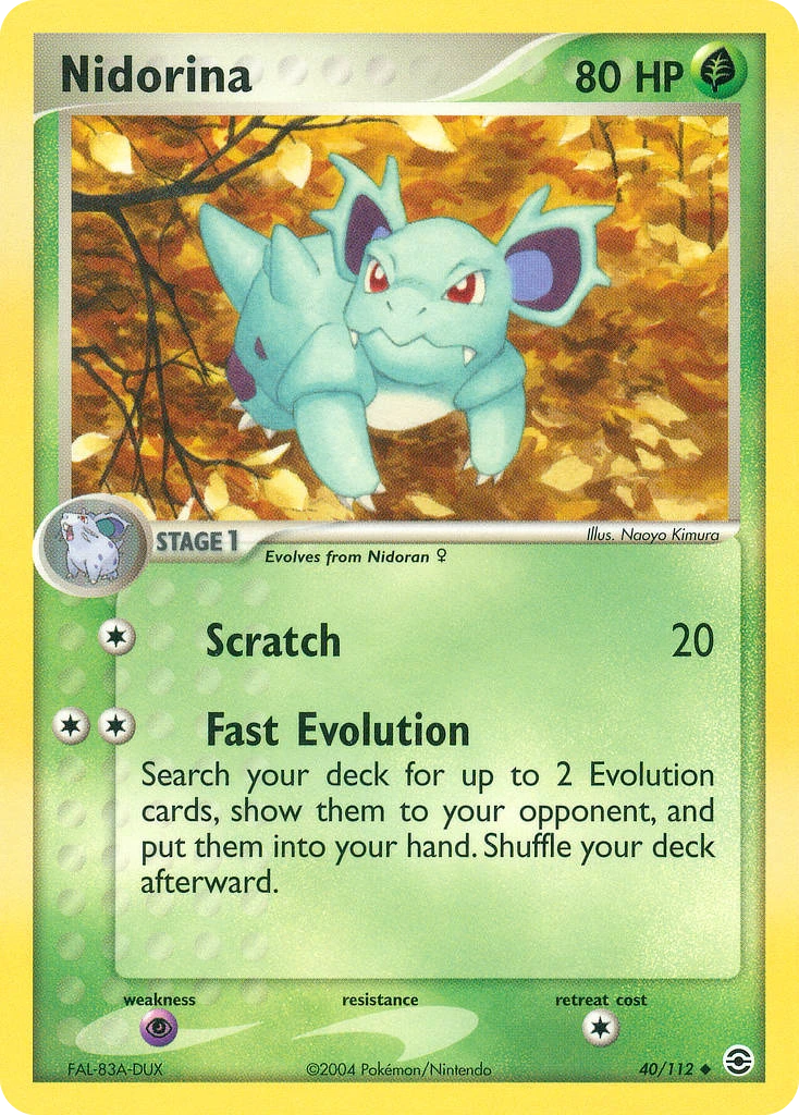 Nidorina 40/112, FireRed & LeafGreen Pokémon card