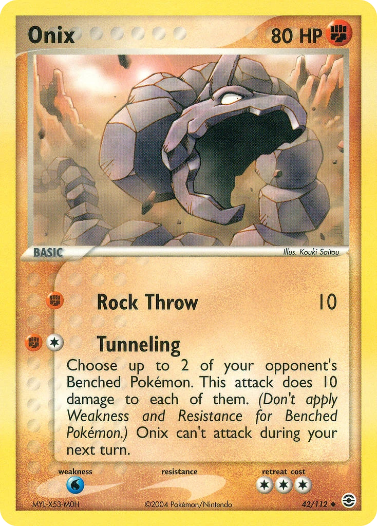 Onix 42/112, FireRed & LeafGreen Pokémon card