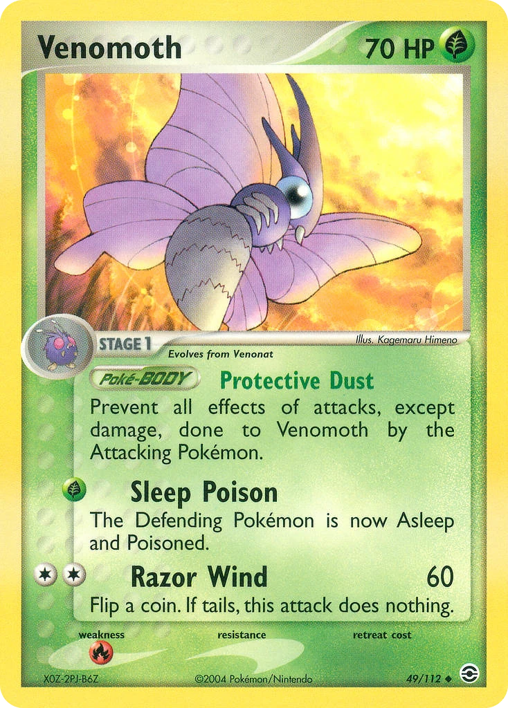 Venomoth 49/112, FireRed & LeafGreen Pokémon card