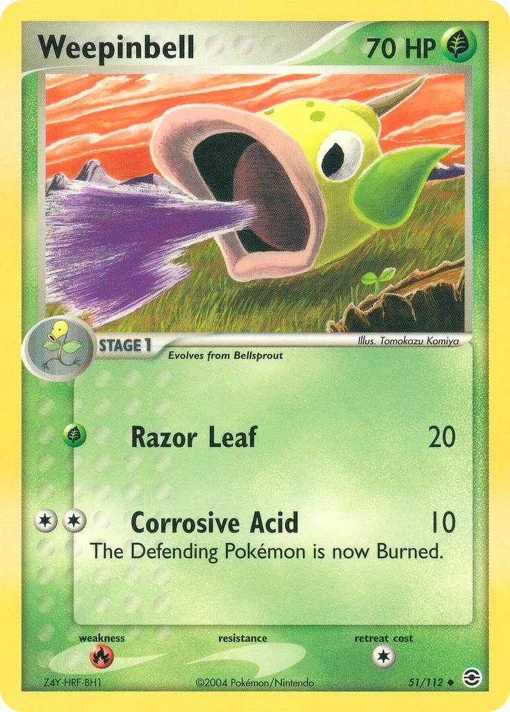 Weepinbell 51/112, FireRed & LeafGreen Pokémon card