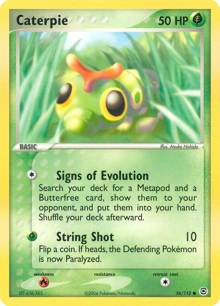 Caterpie 56/112, FireRed & LeafGreen Pokémon card