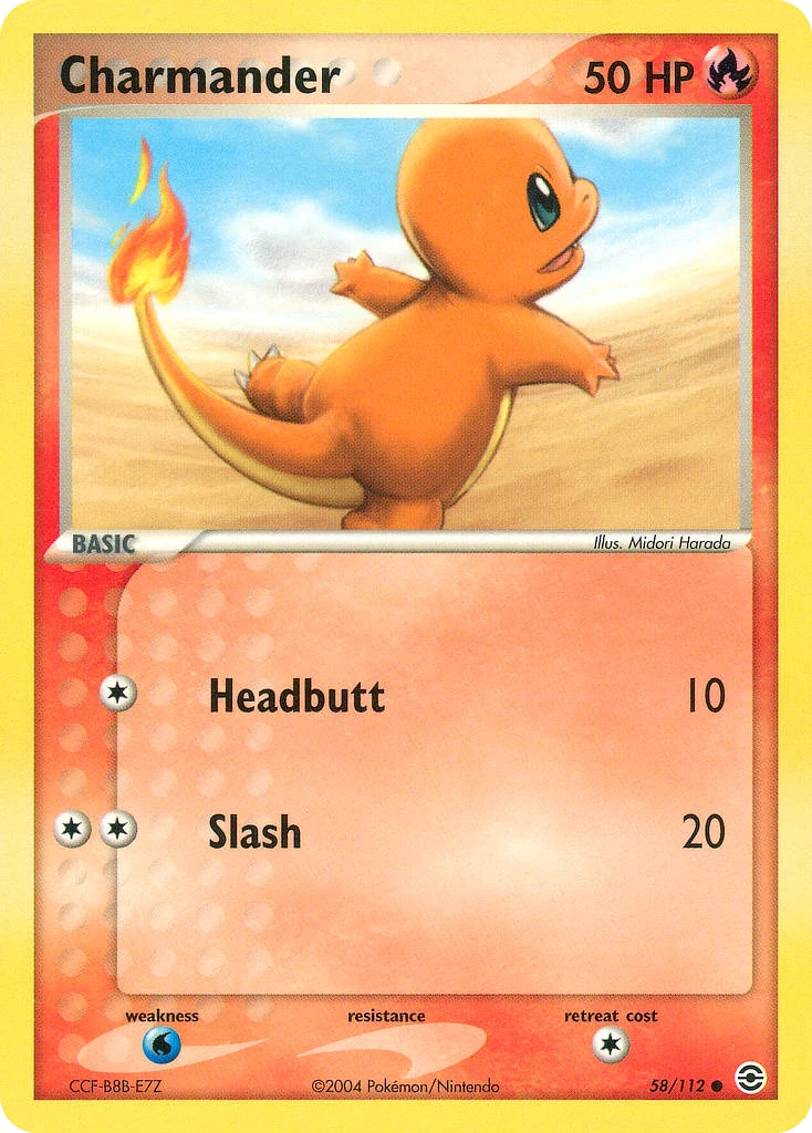 Charmander 58/112, FireRed & LeafGreen Pokémon card
