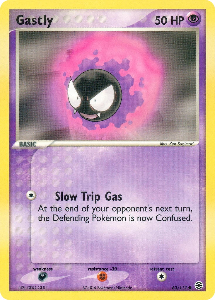 Gastly 63/112, FireRed & LeafGreen Pokémon card