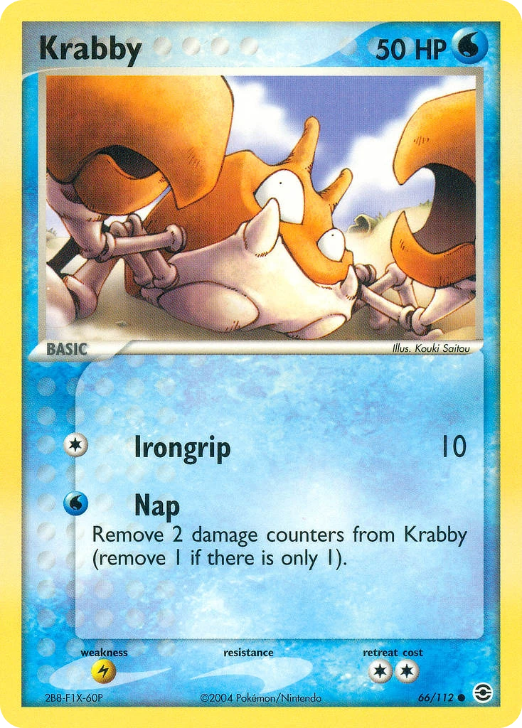 Krabby 66/112, FireRed & LeafGreen Pokémon card