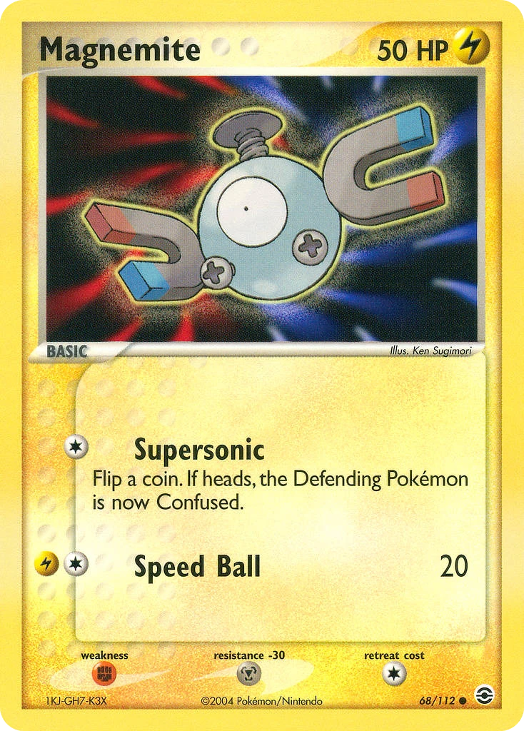 Magnemite 68/112, FireRed & LeafGreen Pokémon card