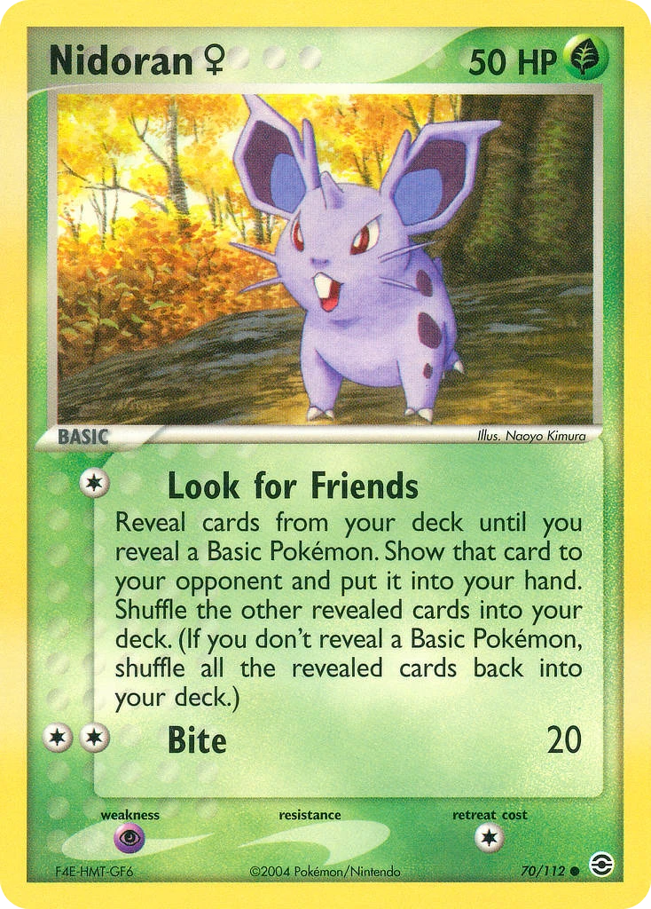 Nidoran ♀ 70/112, FireRed & LeafGreen Pokémon card