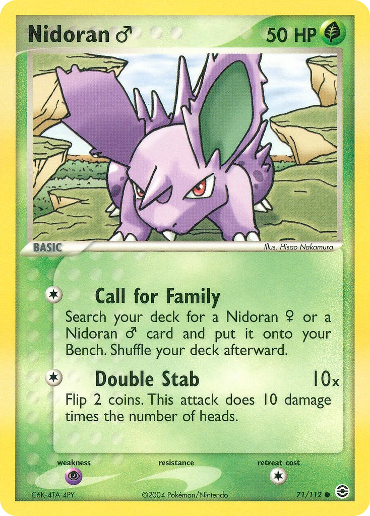 Nidoran ♂ 71/112, FireRed & LeafGreen Pokémon card