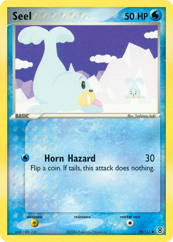 Seel 78/112, FireRed & LeafGreen Pokémon card