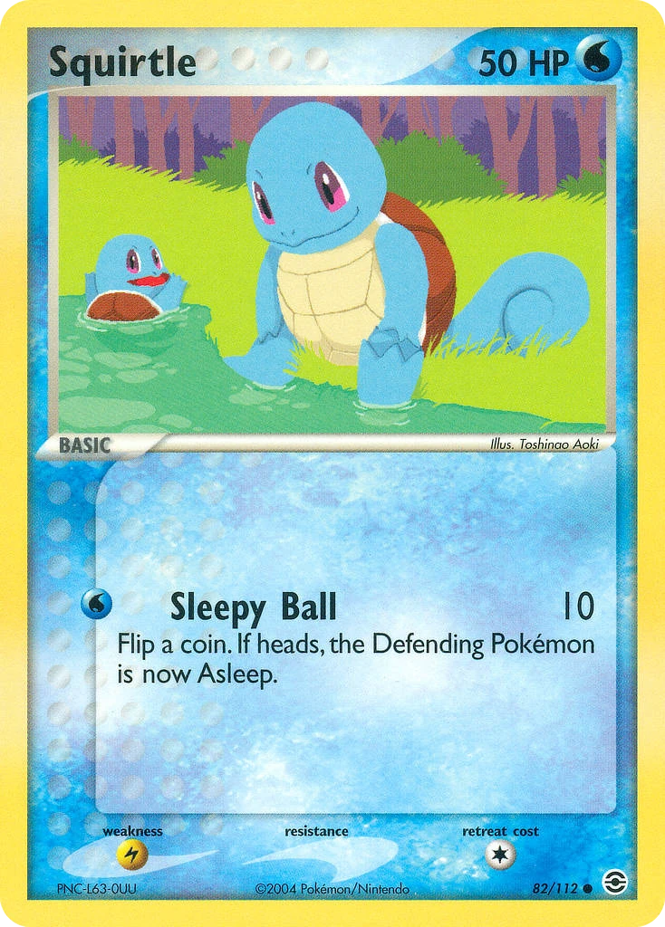 Squirtle 82/112, FireRed & LeafGreen Pokémon card