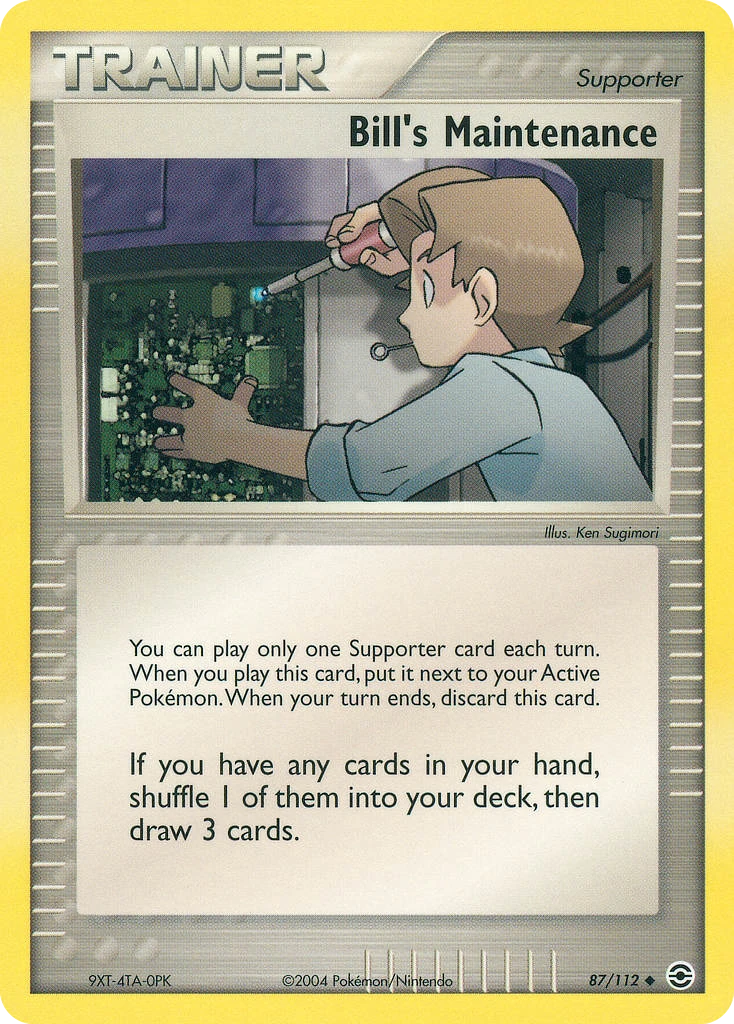 Bill's Maintenance 87/112, FireRed & LeafGreen Pokémon card