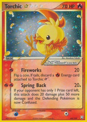 Torchic ☆ 108/109 from Team Rocket Returns