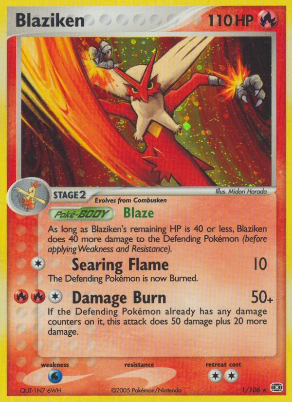 Blaziken 1/106, Emerald Pokémon card