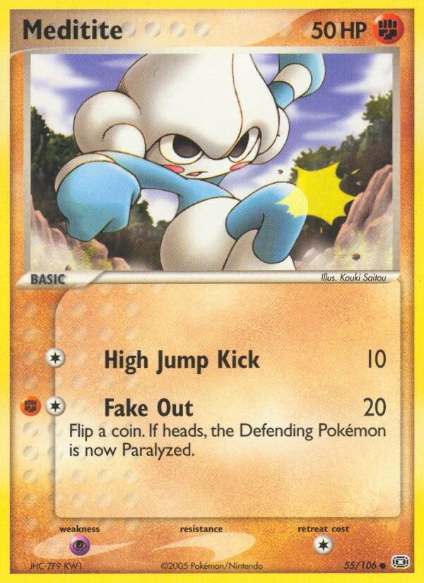 Meditite 55/106, Emerald Pokémon card