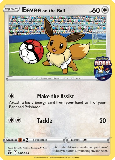 Eevee on the Ball 2/5 from Pokémon Futsal Collection