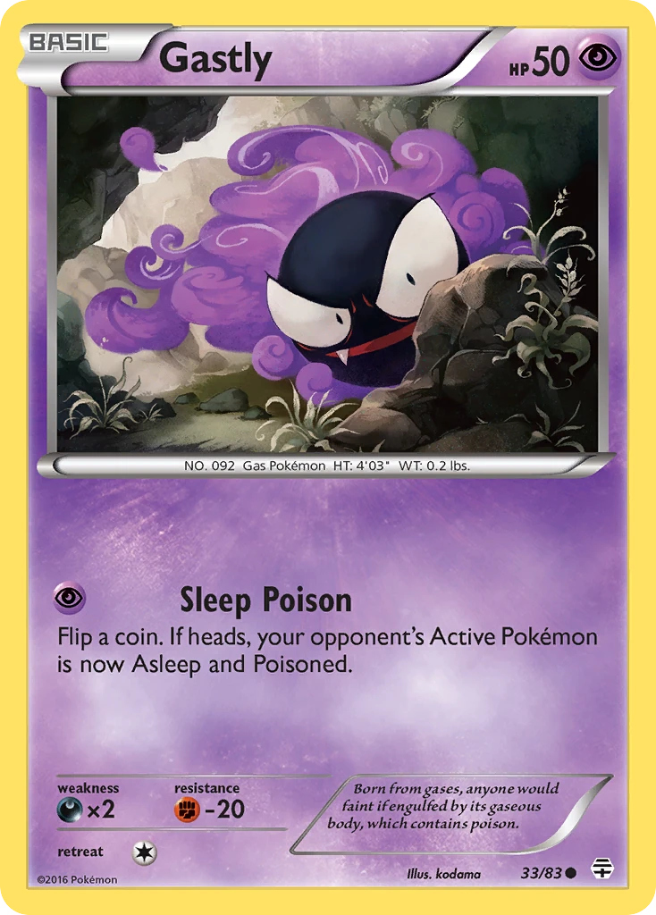 Gastly 33/83, Generations Pokémon card