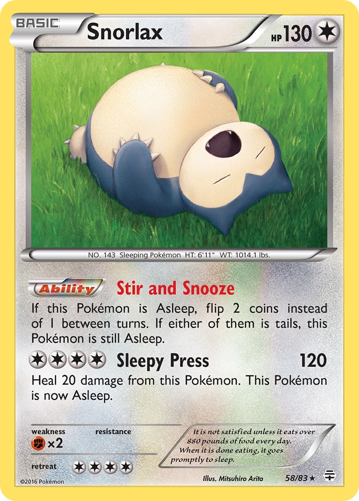 Snorlax 58/83, Generations Pokémon card