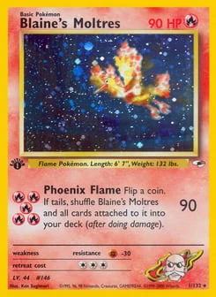 1st Edition Blaine's Moltres 1/132, Gym Heroes