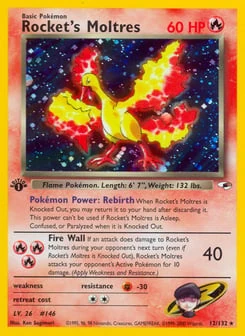 1st Edition Rocket's Moltres 12/132, Gym Heroes