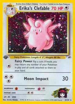 1st Edition Erika's Clefable 3/132, Gym Heroes