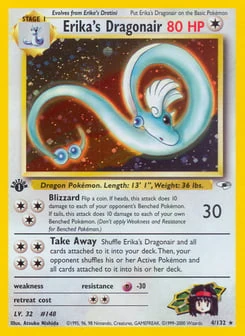 1st Edition Erika's Dragonair 4/132, Gym Heroes