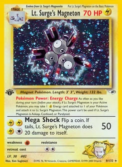 1st Edition Lt. Surge's Magneton 8/132, Gym Heroes