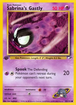 1st Edition Sabrina's Gastly 93/132, Gym Heroes