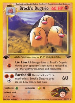 1st Edition Brock's Dugtrio 22/132, Gym Challenge