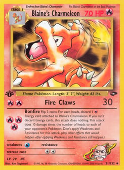 1st Edition Blaine's Charmeleon 31/132, Gym Challenge