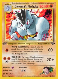 1st Edition Giovanni's Machoke 42/132, Gym Challenge