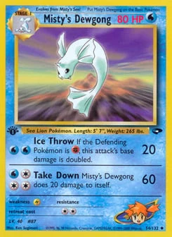 1st Edition Misty's Dewgong 54/132, Gym Challenge