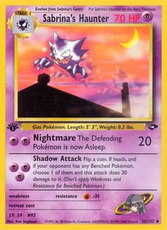 1st Edition Sabrina's Haunter 55/132, Gym Challenge
