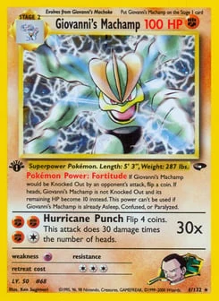 1st Edition Giovanni's Machamp 6/132, Gym Challenge