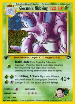 1st Edition Giovanni's Nidoking 7/132, Gym Challenge