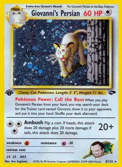 1st Edition Giovanni's Persian 8/132, Gym Challenge