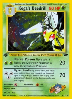 1st Edition Koga's Beedrill 9/132, Gym Challenge