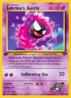 1st Edition Sabrina's Gastly 97/132, Gym Challenge