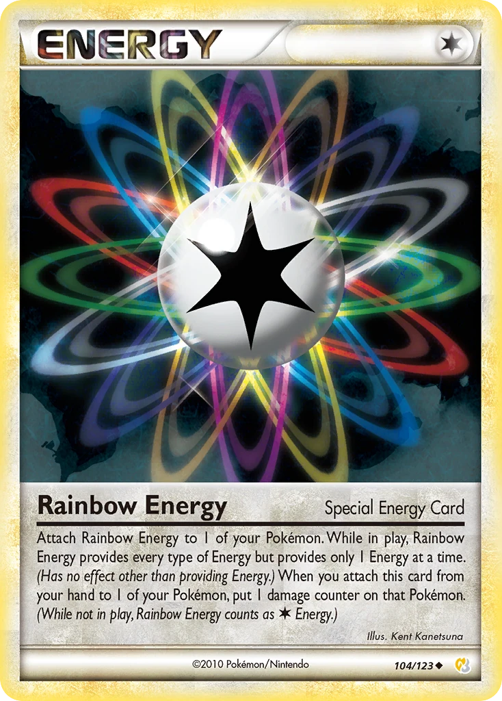 Rainbow Energy 104/123, HeartGold & SoulSilver Pokémon card