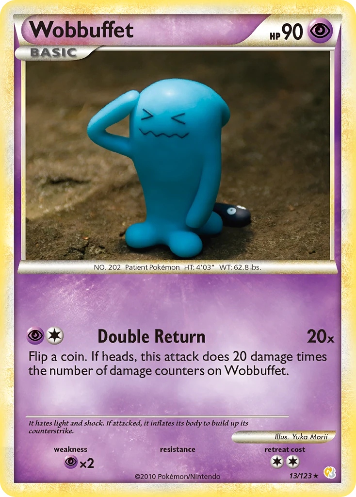 Wobbuffet 13/123, HeartGold & SoulSilver Pokémon card