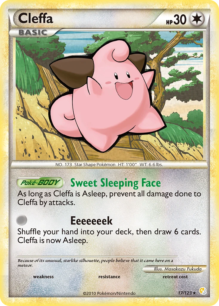 Cleffa 17/123, HeartGold & SoulSilver Pokémon card