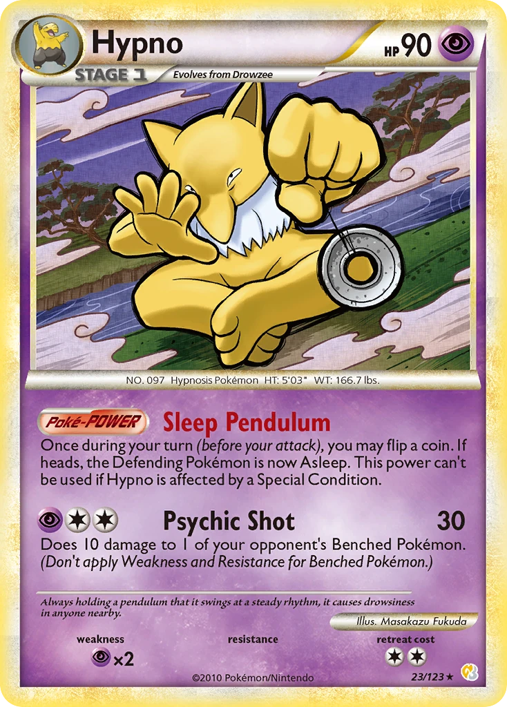 Hypno 23/123, HeartGold & SoulSilver Pokémon card