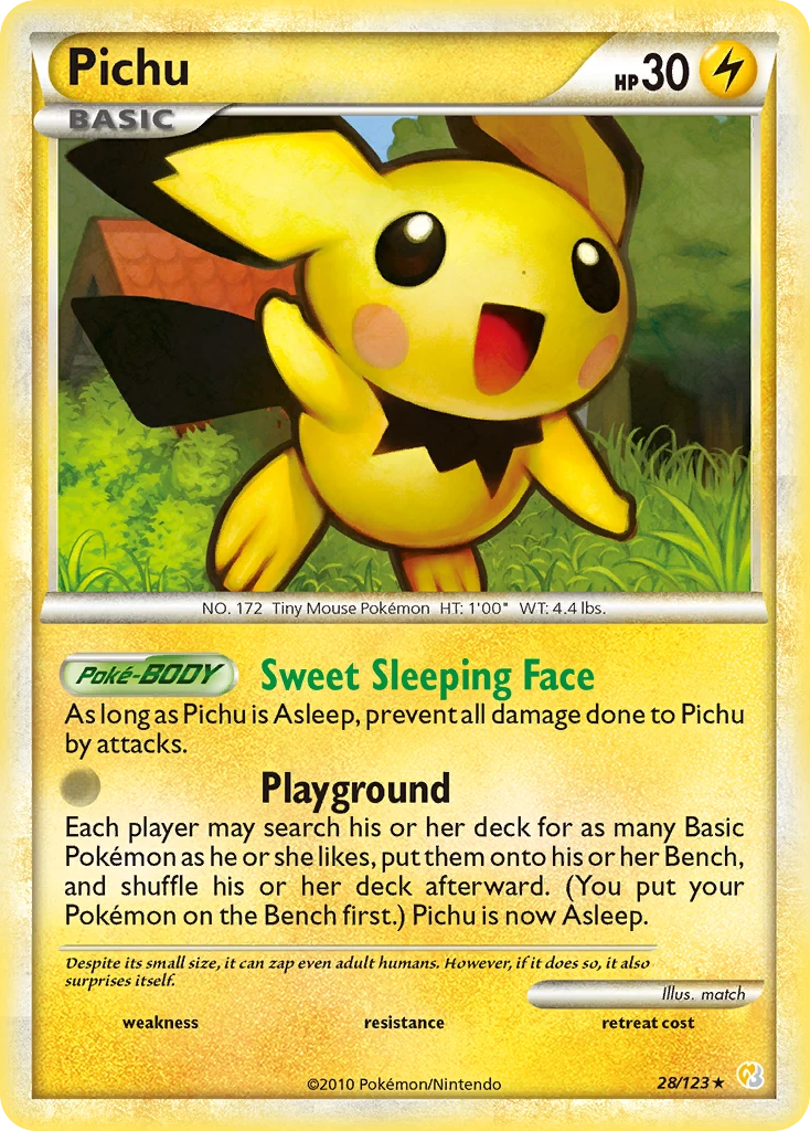 Pichu 28/123, HeartGold & SoulSilver Pokémon card