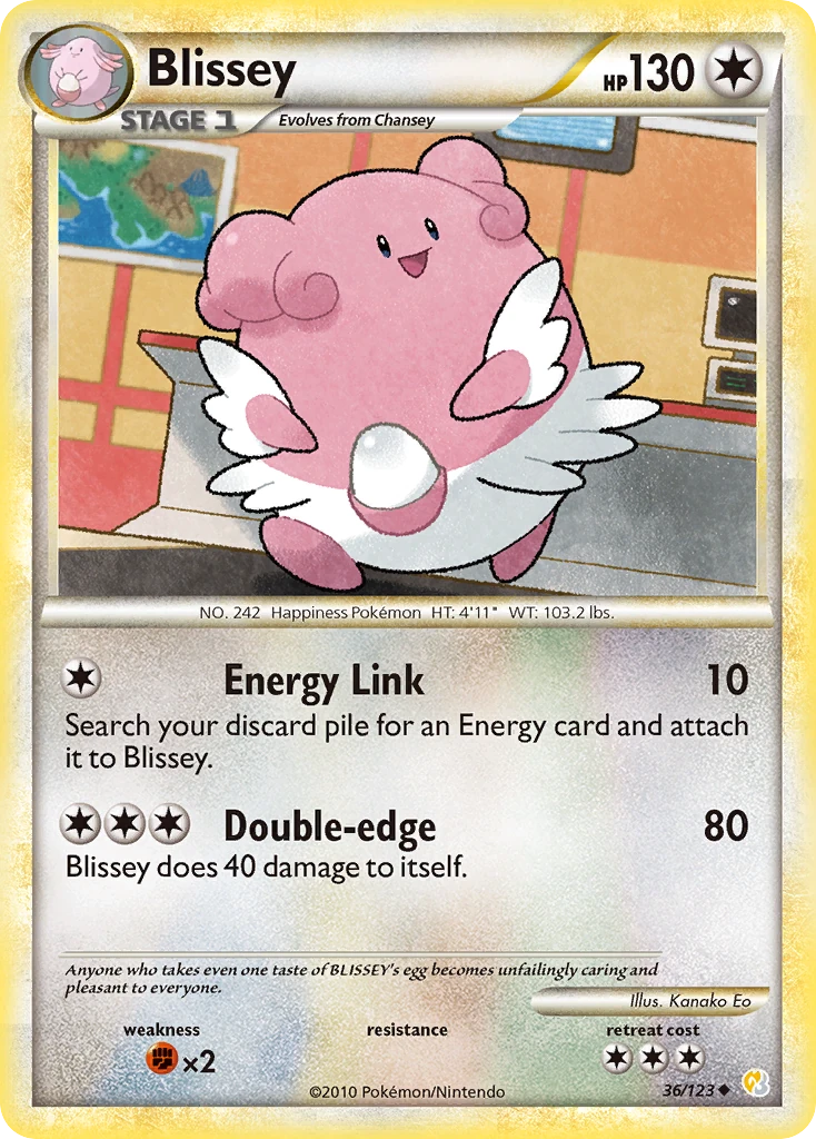 Blissey 36/123, HeartGold & SoulSilver Pokémon card