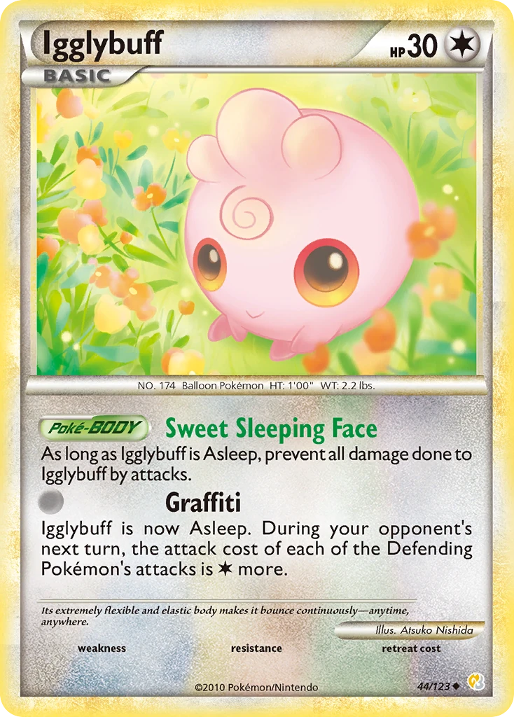 Igglybuff 44/123, HeartGold & SoulSilver Pokémon card
