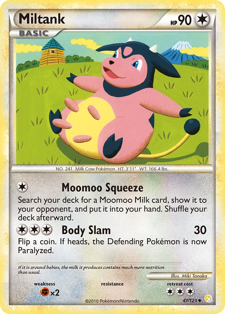 Miltank 47/123, HeartGold & SoulSilver Pokémon card
