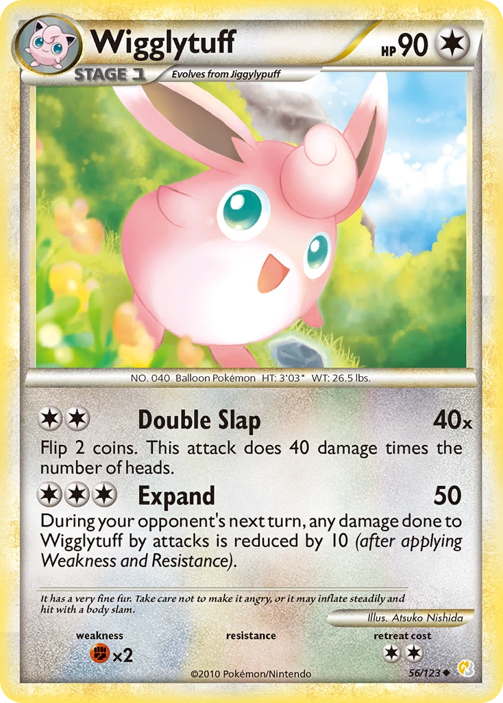 Wigglytuff 56/123, HeartGold & SoulSilver Pokémon card