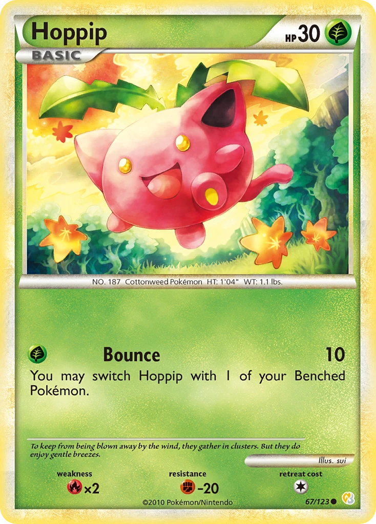Hoppip 67/123, HeartGold & SoulSilver Pokémon card