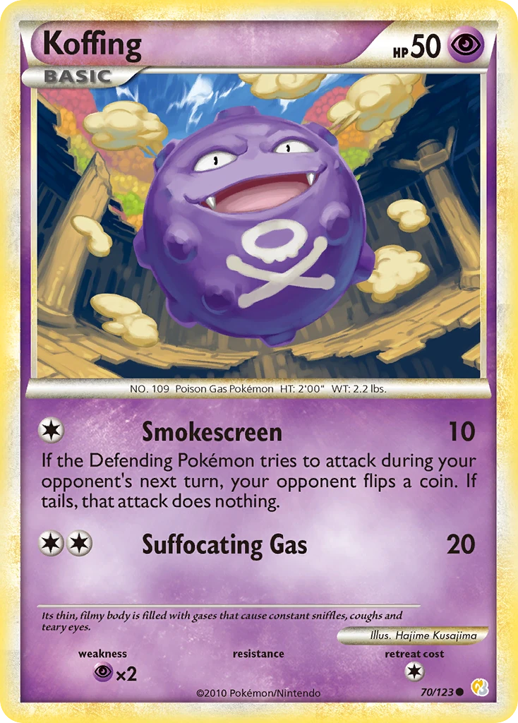 Koffing 70/123, HeartGold & SoulSilver Pokémon card